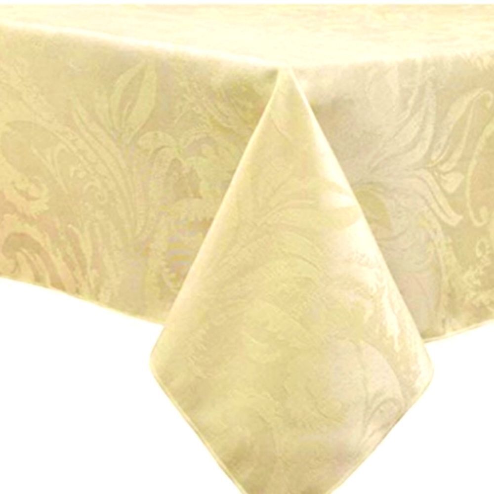 Elegant Heavy Weight Yellow Rose Damask Tablecloth 80x60
